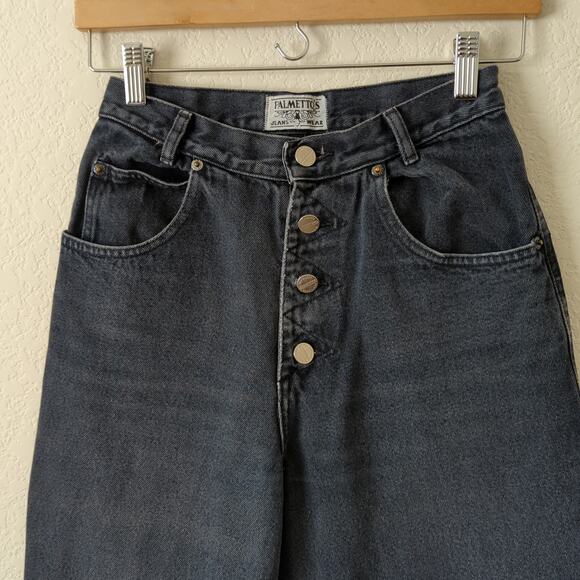 Vintage Womens Mom Jeans 7 100% Cotton 90s High Rise Gray Blue Button Fly Front - Picture 4 of 8